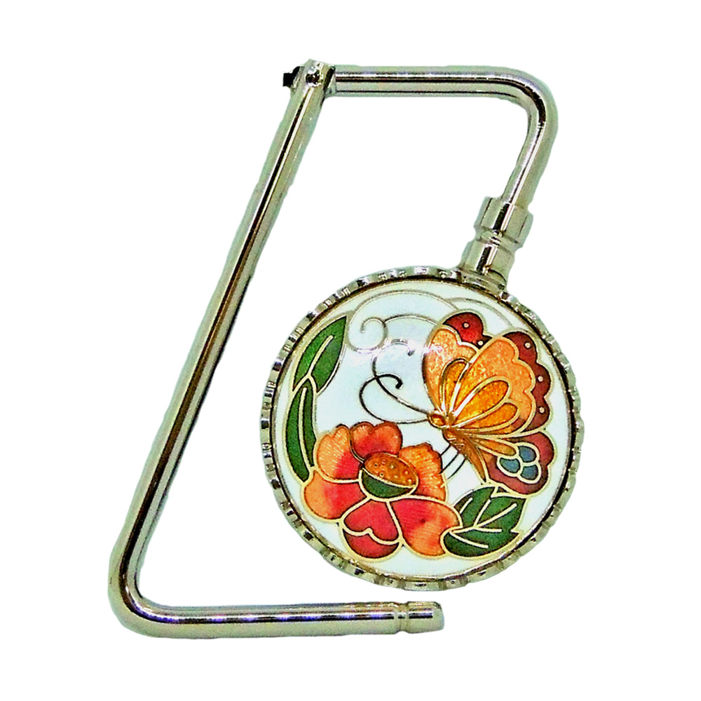hard enamel logo foldable purse hanger